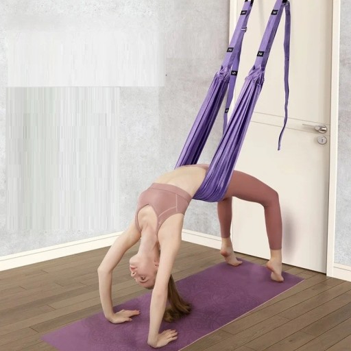 Justerbar Aerial Yoga Hängrem Bensträckning och Snören Färgglad Rem för Yoga, Fitness och Hemträning