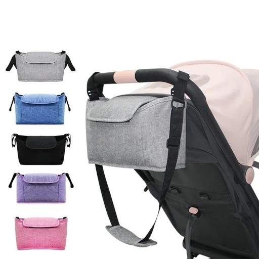 Barnvagnsväska 30 x 17 x 12 cm Hängande skötväska för flera ändamål Justerbar rem Flera fickor Ingen utrustning
