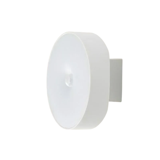 Vit LED-vägglampa med rörelsesensor 3000K Varmt ljus 1200mAh Laddningsbar Micro USB 88° roterbar Självhäftande bas Trådlös