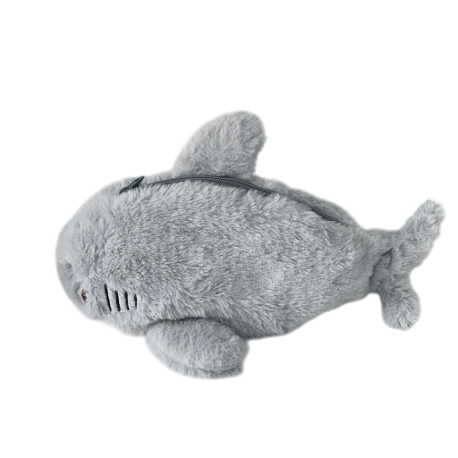 Ocean Shark Plysch Pennfodral 22x12cm Söt Pennfodral Stor Kapacitet Kawaii Necessär Skolmaterial
