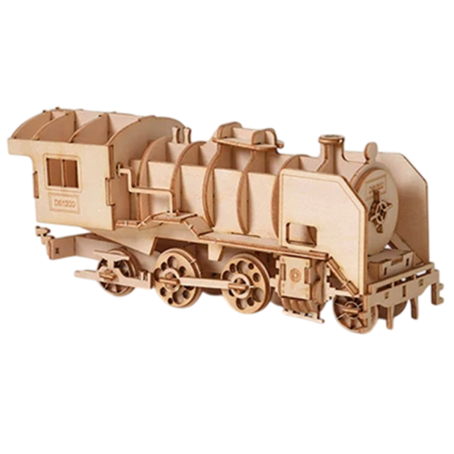 Träpussel med 3D-motiv Ånglok 150x52x65 mm Gör-det-själv-modell av ett transportmedel Pussel för barn och vuxna Kreativ presentdekoration