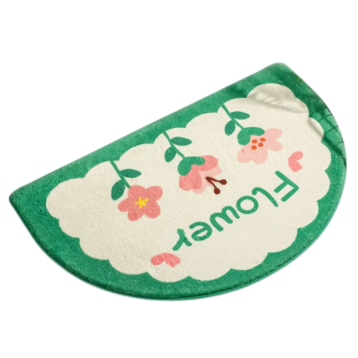 Mjuk absorberande dörrmatta 40 x 60 cm Halkfri matta för badrum och toalett Liten matta med blommande vårblommor
