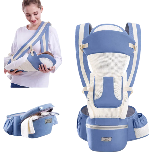 Ergonomisk multifunktionell bärsele med sittdel och förvaringsutrymme Bärsele för spädbarn och småbarn Kombinerad fram- och bakbärning