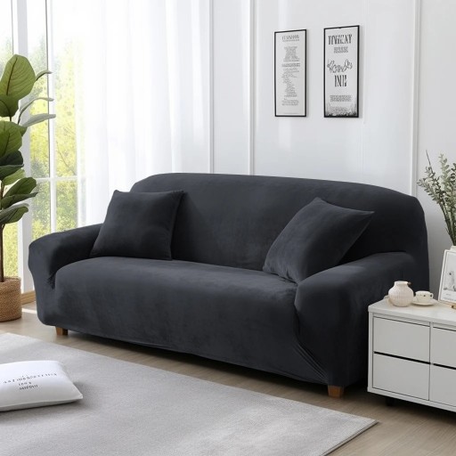 Sammetssofföverdrag 2-sits 145-185 cm tjockt elastiskt sofföverdrag färgglatt hörnsofföverdrag för vardagsrum