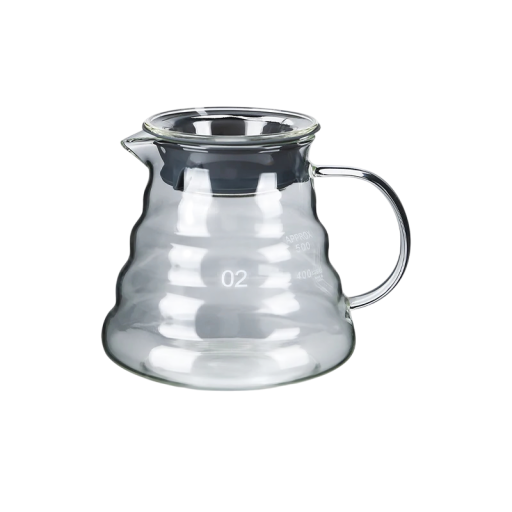 600 ml droppkaffekanna i borosilikatglas, manuell kaffebryggningskanna, värmebeständig vattenkokare för att dela drycker