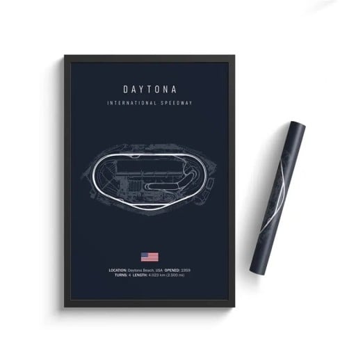 Poster Daytona International Speedway 30x40 cm HD Canvastavla Racerbana Motorsport Konstdekoration Oinramad Vardagsrum