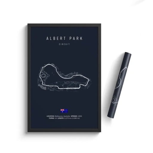 Poster Albert Park Formel 1 30x40 cm Väggdekoration HD Canvas Ramlöst Tryck Tavla Racingbana Heminredning