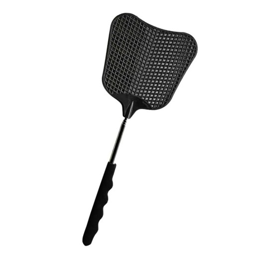 Teleskopisk flugsmälla 29–65 cm Slitstark plastracket tillverkad av PP+PVC med stång i rostfritt stål Hemverktyg mot insekter Myggor Flugor
