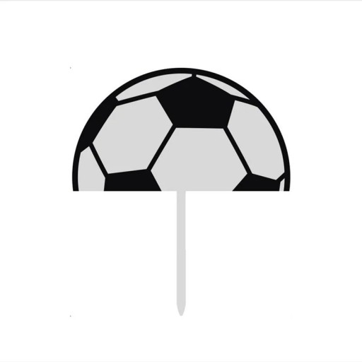 Tårtdekoration i akryl, fotboll, 12 x 6,7 cm, för fotbollsentusiaster, födelsedagsfest, barnkalas