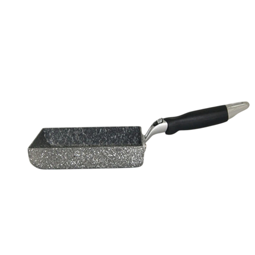 Rektangulär stekpanna med non-stick-beläggning 13 x 18 cm med dubbel botten och bakelithandtag för alla typer av spisar