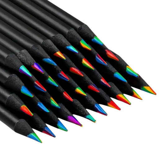 Set med 10 svarta träfärgpennor 17,5 cm med tjock HB-kärna för teckning och skrivning. Konstpennor för skolan och kontoret.