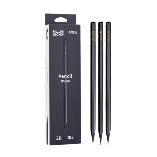 Set med 10 svarta grafitpennor 2B Träpennor med mjukt svart stift Kontorsmaterial Presentförpackning för skrivning och teckning
