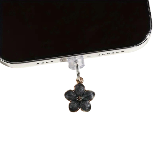 Telefondammpropp 3,3 x 1,5 cm blommahänge Android-laddningsportdekoration dammskydd blommahänge