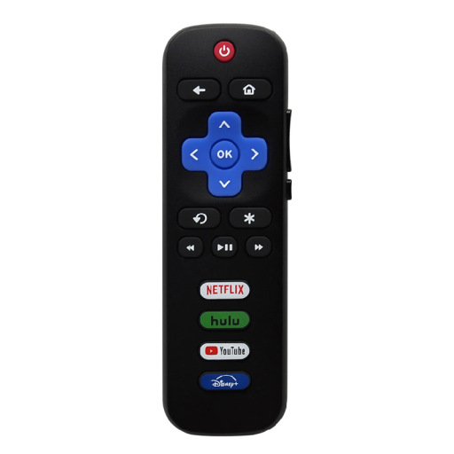 Ersättningsfjärrkontroll för Roku-TV, 14 x 4 cm. Kompatibel fjärrkontroll för smarta TV-apparater. Strömförsörjning, 2x AAA 1,5V-batterier. Universell