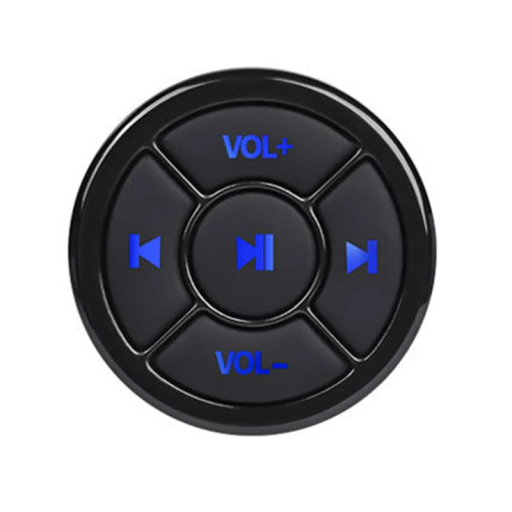Bluetooth-musikfjärrkontroll 3,6 cm Kompatibel med Android och iOS Blå bakgrundsbelysning Bärbar volym- och uppspelningskontroll