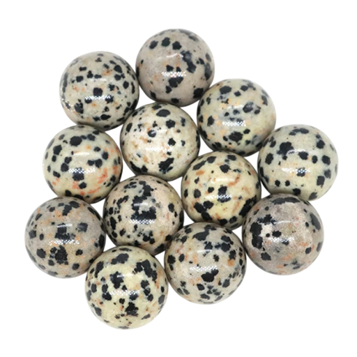 Naturstenar Dalmatisk jaspis 16 mm 5 st Mineralkulor för smyckestillverkning Naturstenspärlor Dekorativa stenar