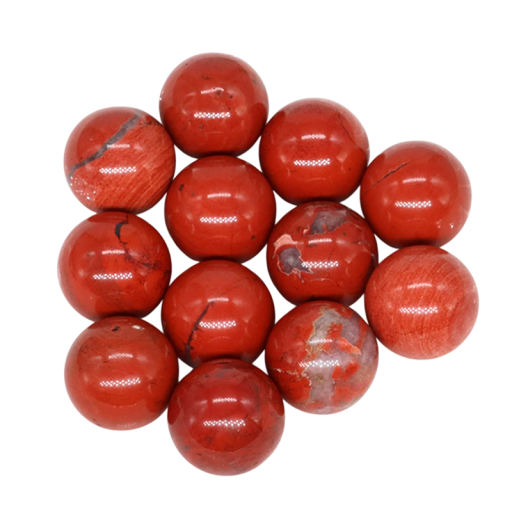 Naturliga röda jaspispärlor 16 mm set med 5 mineralkulor för smyckestillverkning, kostymsmycken, dekorationer, stenar