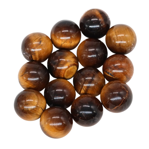 Set med 5 naturliga tigerögepärlor 16 mm naturliga mineralstenar slipade pärlor för smyckestillverkning energiskyddande talisman