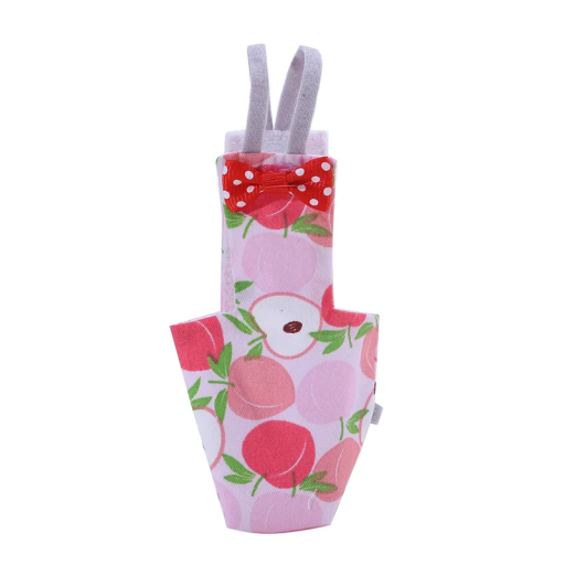 Bavullplåster för papegojor 13 x 6,5 cm Rosa med persikomönster Omyttbart material med röd fjäril med vita prickar