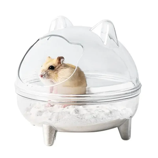 Toalett för hamstrar 13,5 x 11,5 cm Transparent plasttoalett för små gnagare Hygienisk hamstertoalett för sand Storlek L