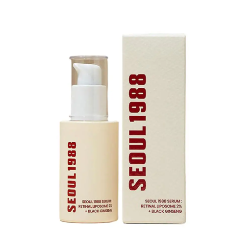 Ansiktsserum 30 ml med 2% liposomal retinol och svart ginseng Mot rynkor Djup regenerering Ljusnande Naturlig vård