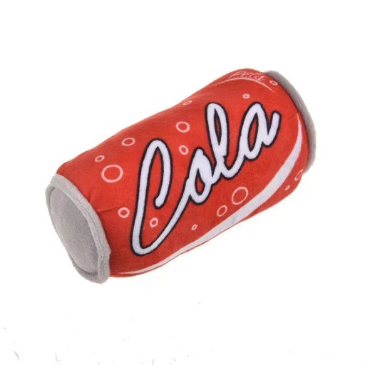 Plyshund leksak för hundar pipande röd burk 14 x 7 cm hållbar plysch för tuggande och lek av husdjur