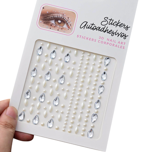 Diamantklistermärke för ansikte 5D färgglada stenar och pärlor Festivalmakeup Kroppssmycke Ögonmakeup Bling dekoration DIY