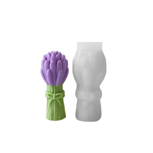 Silikonform för tillverkning av tvål 13 x 6 cm Bukett av tulpaner med rosett Handgjord tvål och ljus gjutning