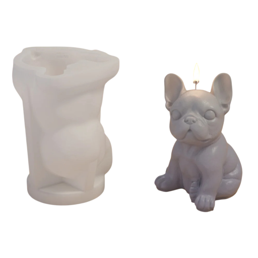 Silikonform för ljus i form av bulldog 4,3 x 6 cm Form för tillverkning av ljus, tvål, choklad och originella dekorationer