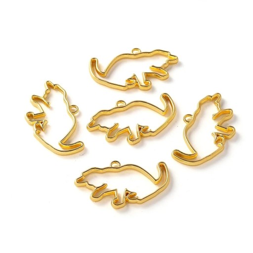 Set med 5 st metallhängare liggande katt 41,7 mm Guldhängare för smycken Tillverkning av örhängen armband halsband Kreativ skapande