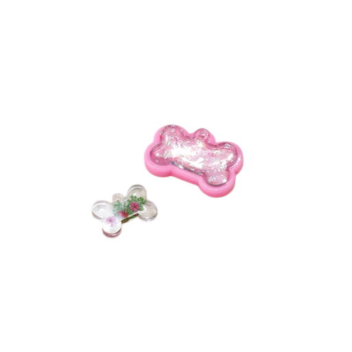 Rosa silikonform Ben 4,7 x 3,5 cm för gjutning av harts Tillverkning av nyckelringar dekorationer och originella tillbehör