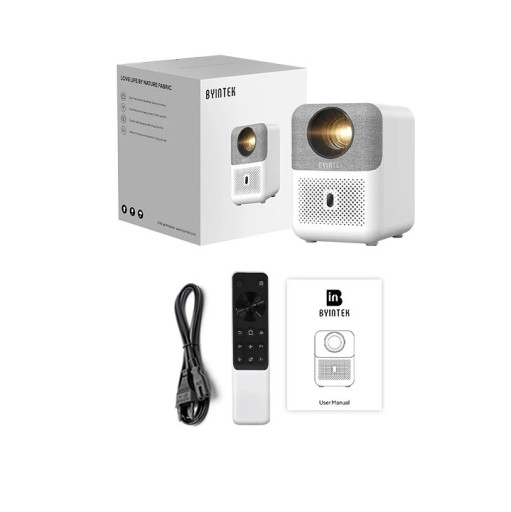 BYINTEK LOVE U4 Mini Projektor Android WiFi Bärbar projektor 4K Stöd för 1080P LED Hemmabio Stereo högtalare 300 ANSI