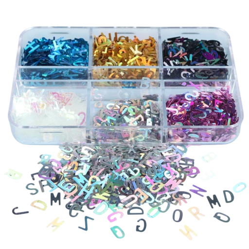 Glitter i form av bokstäver 3–4 g Färgglada glitterkonfetti för dekoration av slime Epoxiharts Nagelkonst Scrapbooking DIY dekorationer