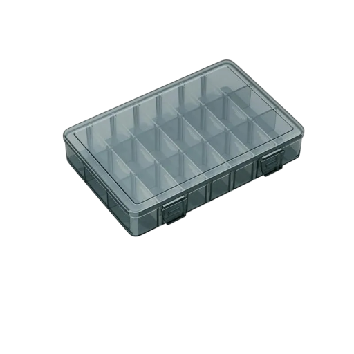 Plastlåda för skruvar 15 fack 19 x 12,5 x 3,5 cm Förvaringsbox för verktyg Komponenter Borrmaskiner Elektronik