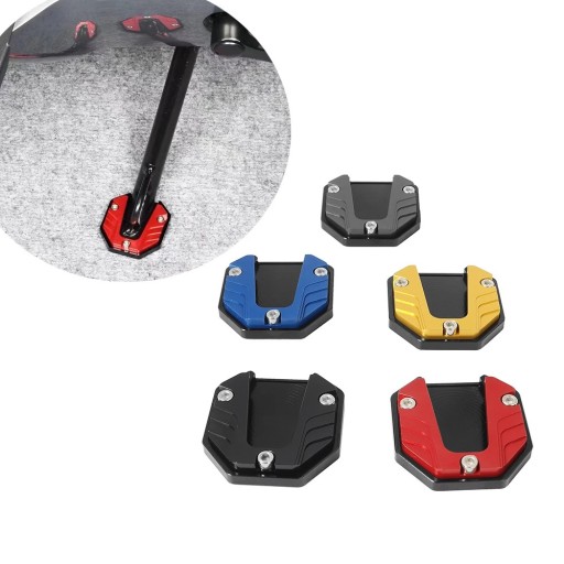 Universell utvidgande platta för sidostöd till motorcykel CNC aluminium fotstöd färgad 50x50 mm