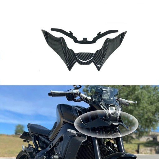 Framspoiler förlängning av skärm för Yamaha MT-09 SP 2021-2023 ABS plast skyddande kåpa kolfiberutseende