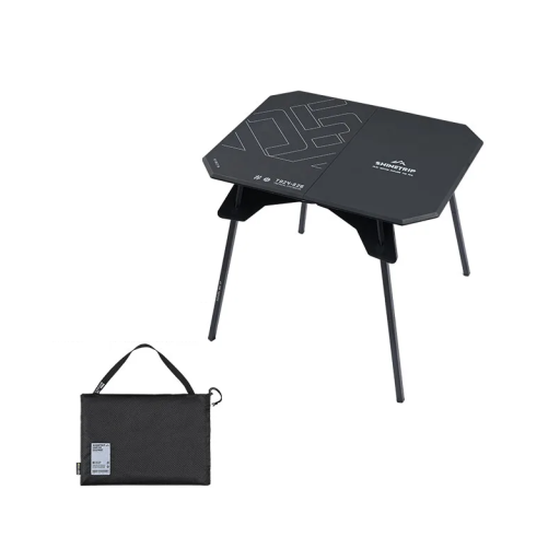 Fällbart bärbart bord 46,5 x 37,5 cm Aluminiumkonstruktion ABS-skiva Höjd 41 cm eller 10 cm Campingbord Förvaringsväska