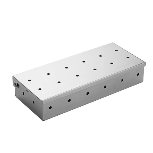 Rökbox för träflis 22x9,5x4,3 cm Rostfritt stål Grilltillbehör Hållbar rökbox Gasgrill och kolgrill