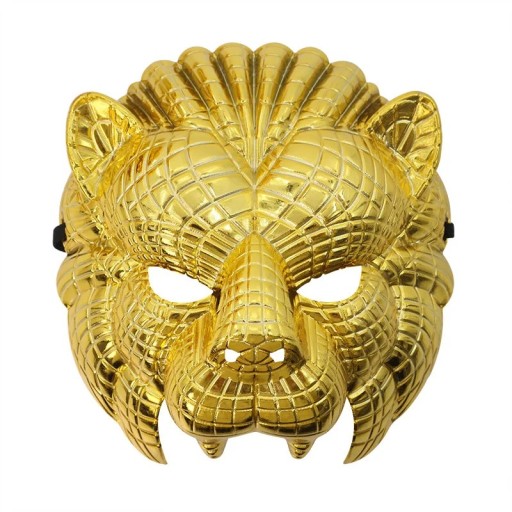 Gul djurmask lejon plast ansiktsmask med justerbara gummiband Halloween kostym Cosplay maskeradpartyn