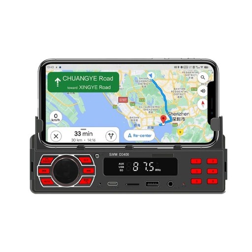 BQCC 1DIN MP3 bilradio FM Bluetooth USB TF AUX stereo spelare med telefonhållare dubbel USB 7 färgade bakgrundsbelysningar D3400 RC