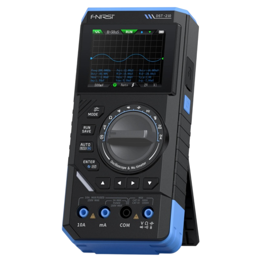 FNIRSI DST-210 3i1 digital multimeter oscilloskop signalgenerator 10MHz 48MSa/s 19999 räknare TFT-skärm 3000mAh