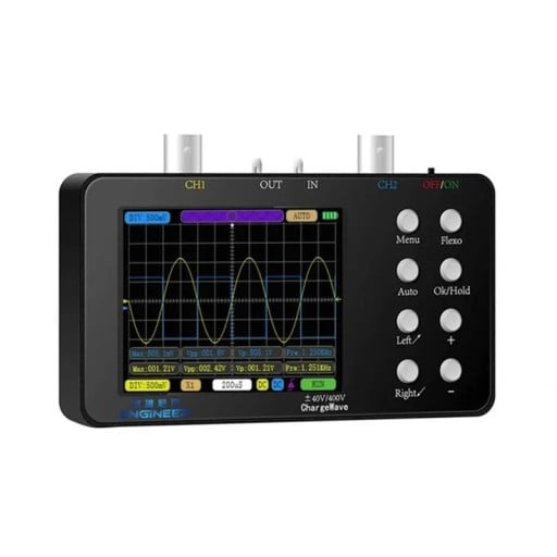Tvåkanals digital handoscilloskop PWM 50M 10MHz 2,5KSa/s 3,2" LCD 2500mAh batteri för elektroniska reparationer och mätningar