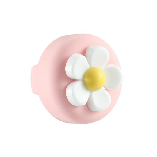 Silikonfodral för AirTag vattentåligt rosa med vit blomma för barnskosnören och skor GPS tracker tillbehör 35x27x20mm