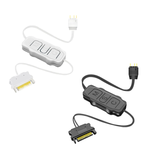5V 3PIN-kabel med strömbrytare för RGB-komponenter i datorer 3 knappar Kontrollerar belysning av LED-remsor Fläktar PC-tillbehör