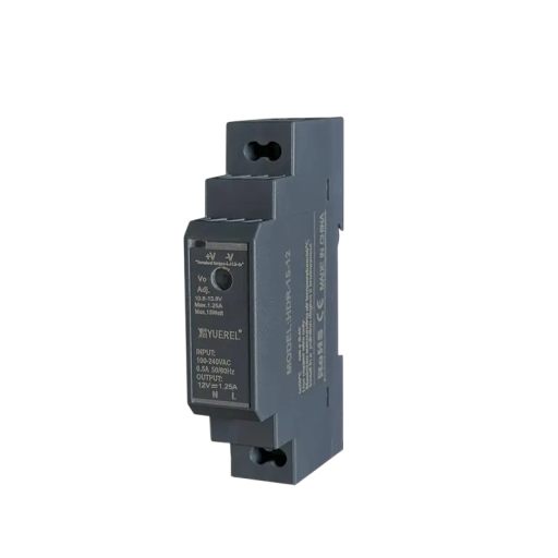 Switchad strömförsörjning för DIN-skena AC 100–240V DC 12V 15W Kompakt strömadapter Industriell strömförsörjning 1,8x9x5,5 cm
