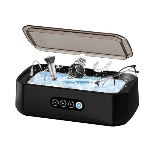 TINSOL ultraljudstvätt 49KHz 650ml 40W mini vibrationsrengörare för glasögon smycken tandproteser nappar rostfritt stål EU-kontakt