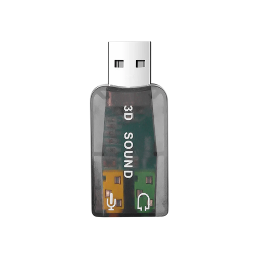 USB 2.0 extern ljudkort 5,2 x 2,3 x 1,2 cm Adapter med hörlurs- och mikrofonport Plug and Play för PC