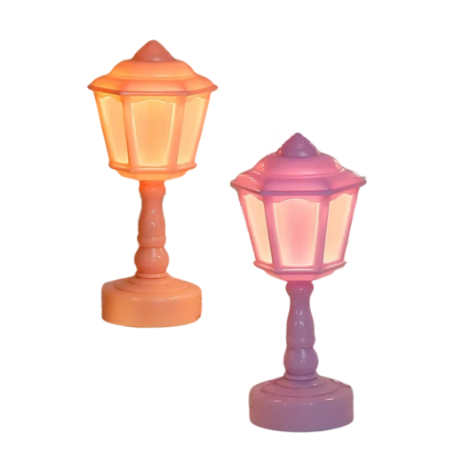 Plastiskt nattljus för bord LED-lampa kompakt 14 x 6,5 cm bärbar belysning för sovrum barnrum med batteri