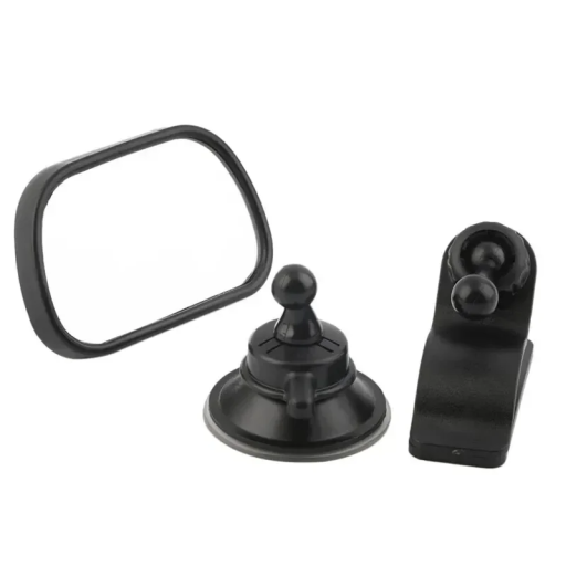 Mini justerbart backspeg till bil för övervakning av barn 8 x 5,5 cm med sugkopp och klämma Säkerhetsbarnspegel