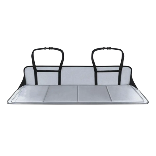 Förlängningsplatta för bilens bagageutrymme 42 x 128 cm Fleeceplattform med nedfällda säten Fästrappar Förvaringsväska